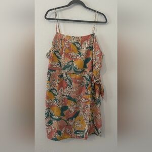 Floral Sleeveless Dress with Tie Waist